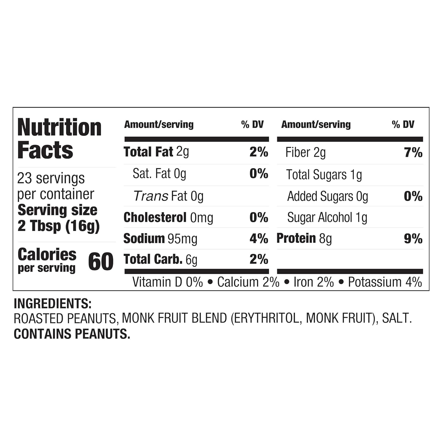 Ingredients label showing organic, non-GMO PBfit; ideal for allergen-friendly snacks