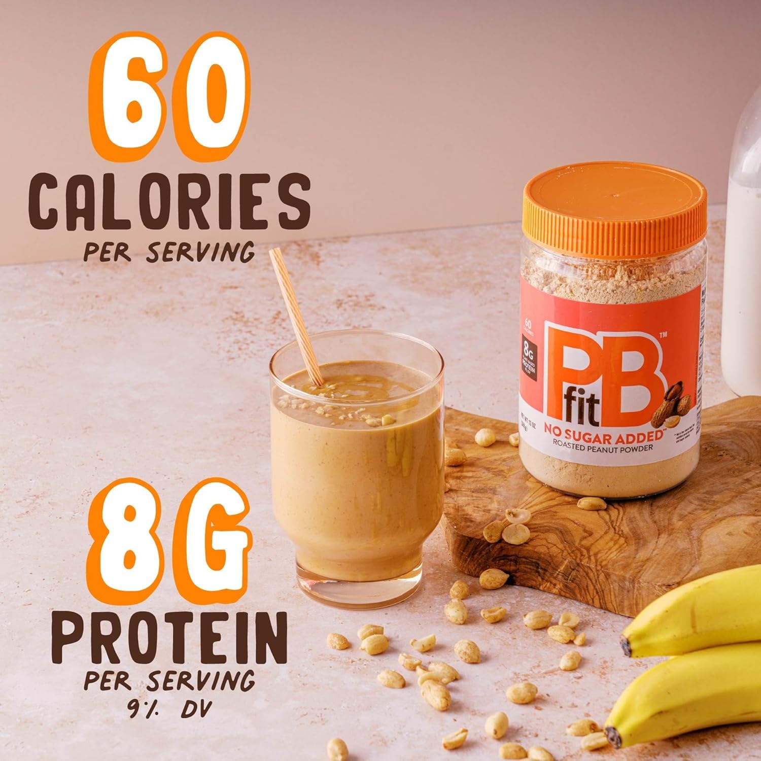 PBfit powder on spoon demonstrates easy mixing for a low-fat, protein-rich spread