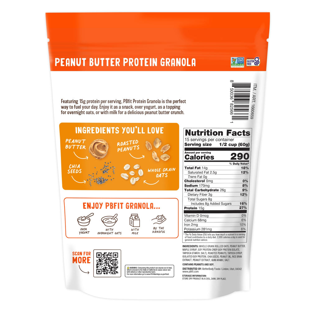 Rich peanut butter flavor enhances breakfast or yogurt bowls.