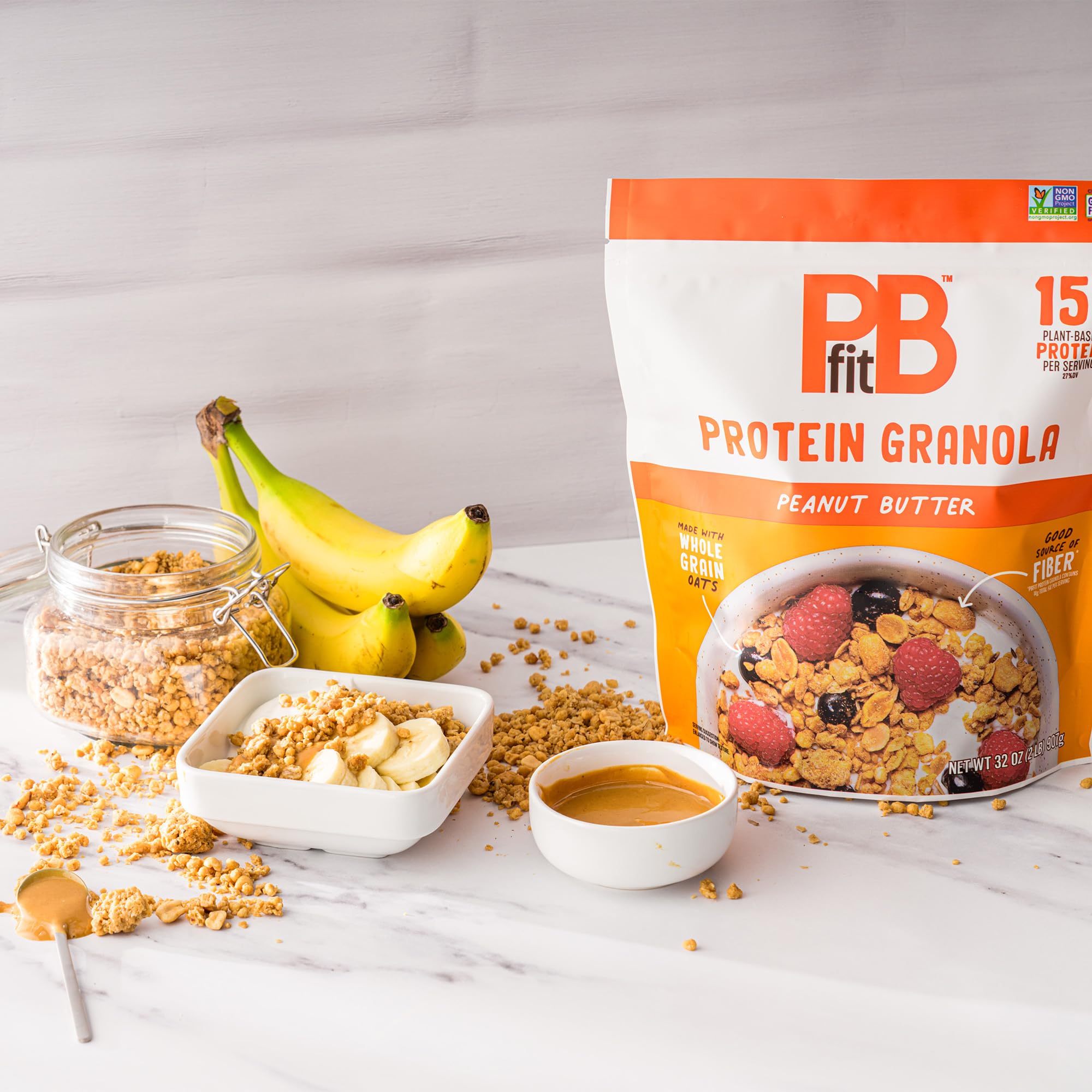 Convenient PBfit snack on the go in a resealable bag.