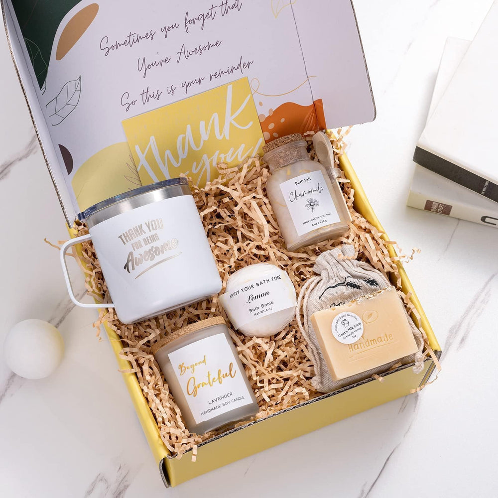 Peacoeye scented candle and bath salts create a spa-like gift