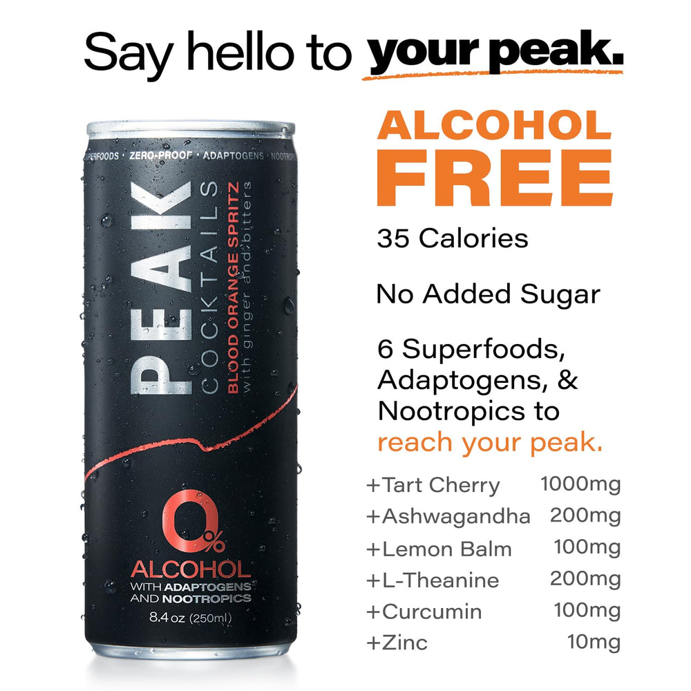 Peak Cocktails Lemon Juniper Fizz glass shows light, calming flavors.