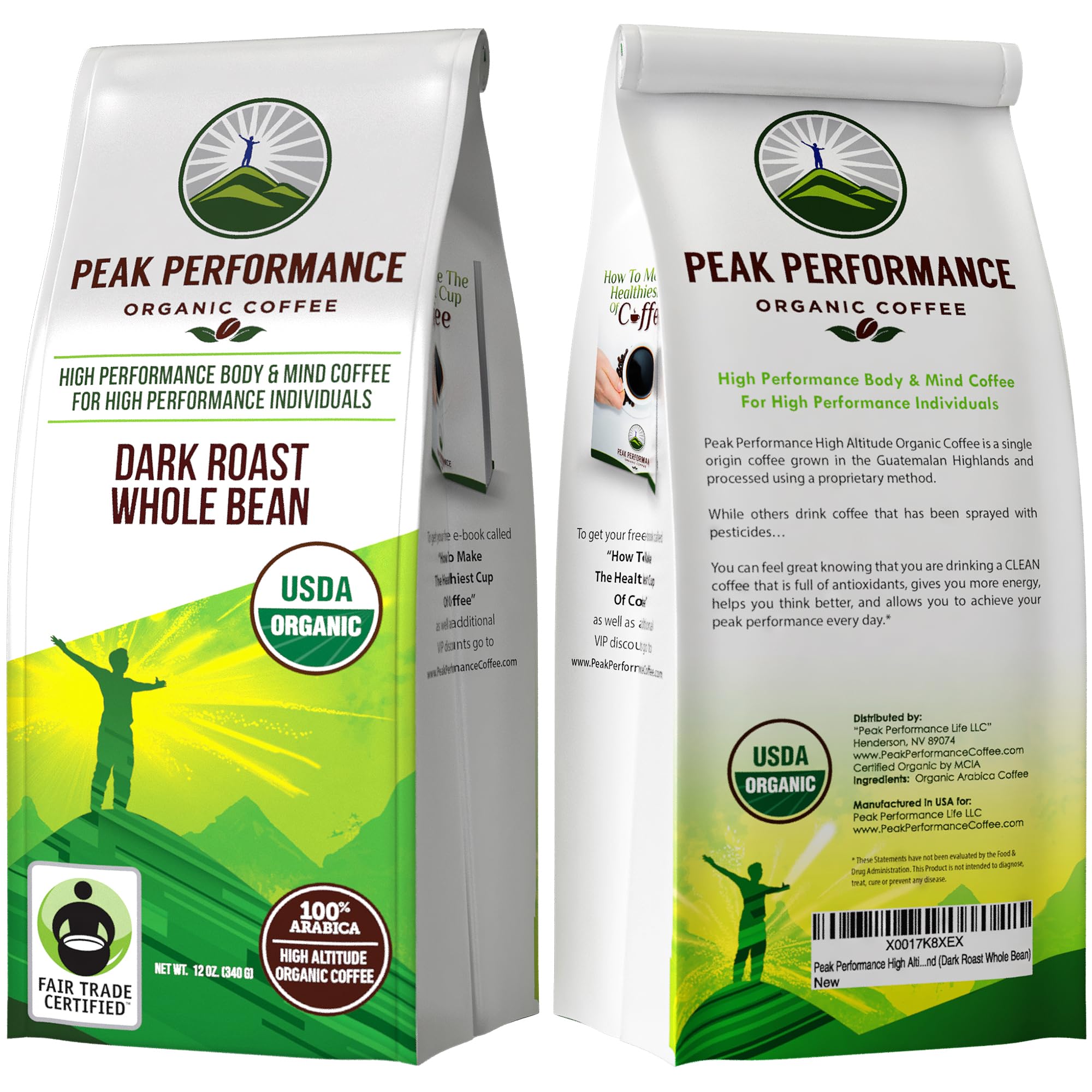 12 oz Peak Performance bag ready for home brewing and daily rituals.