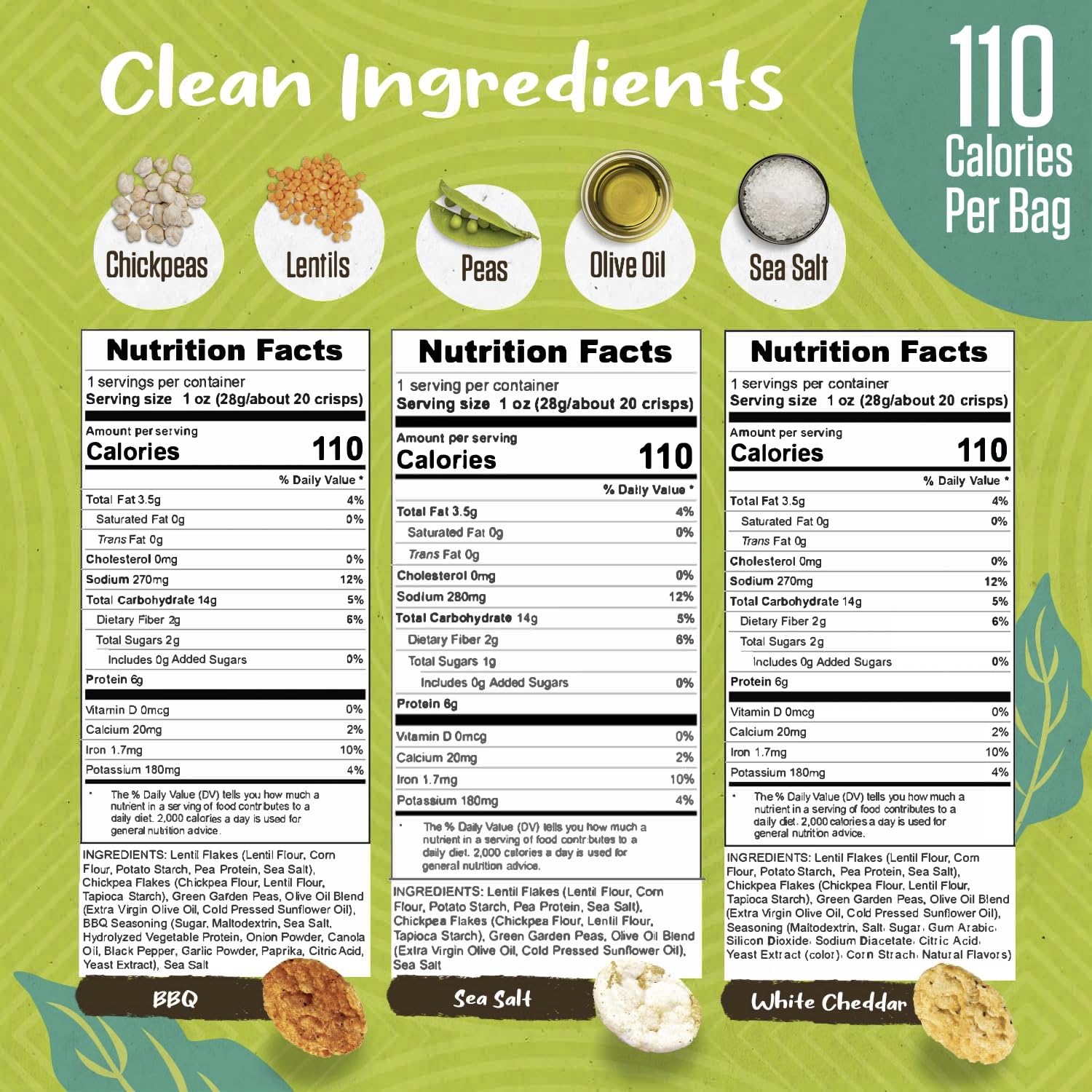 PeaKaPop White Cheddar bag, protein-rich vegan crunch