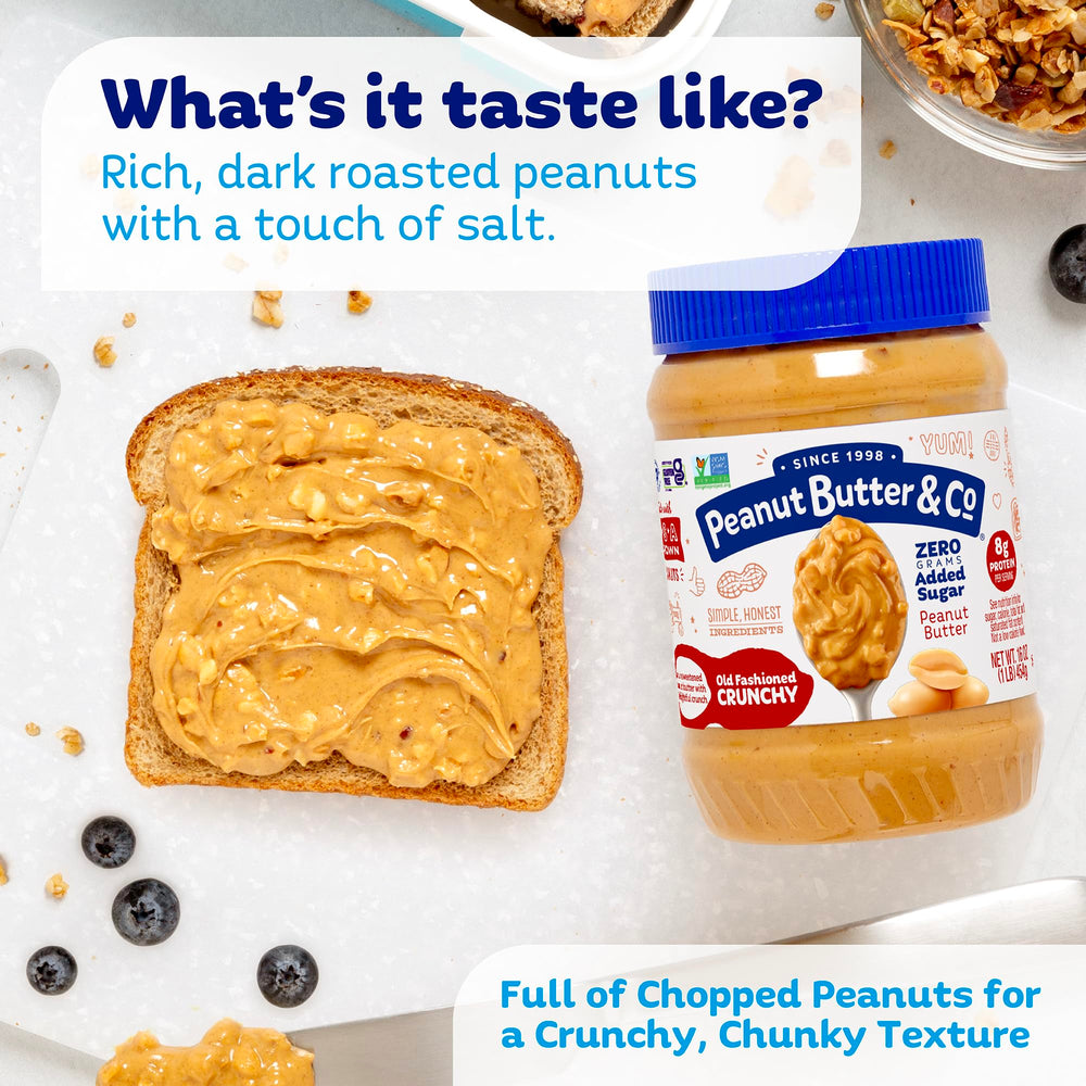 Peanut Butter & Co. 8g protein focus illustrates a convenient plant-based option.