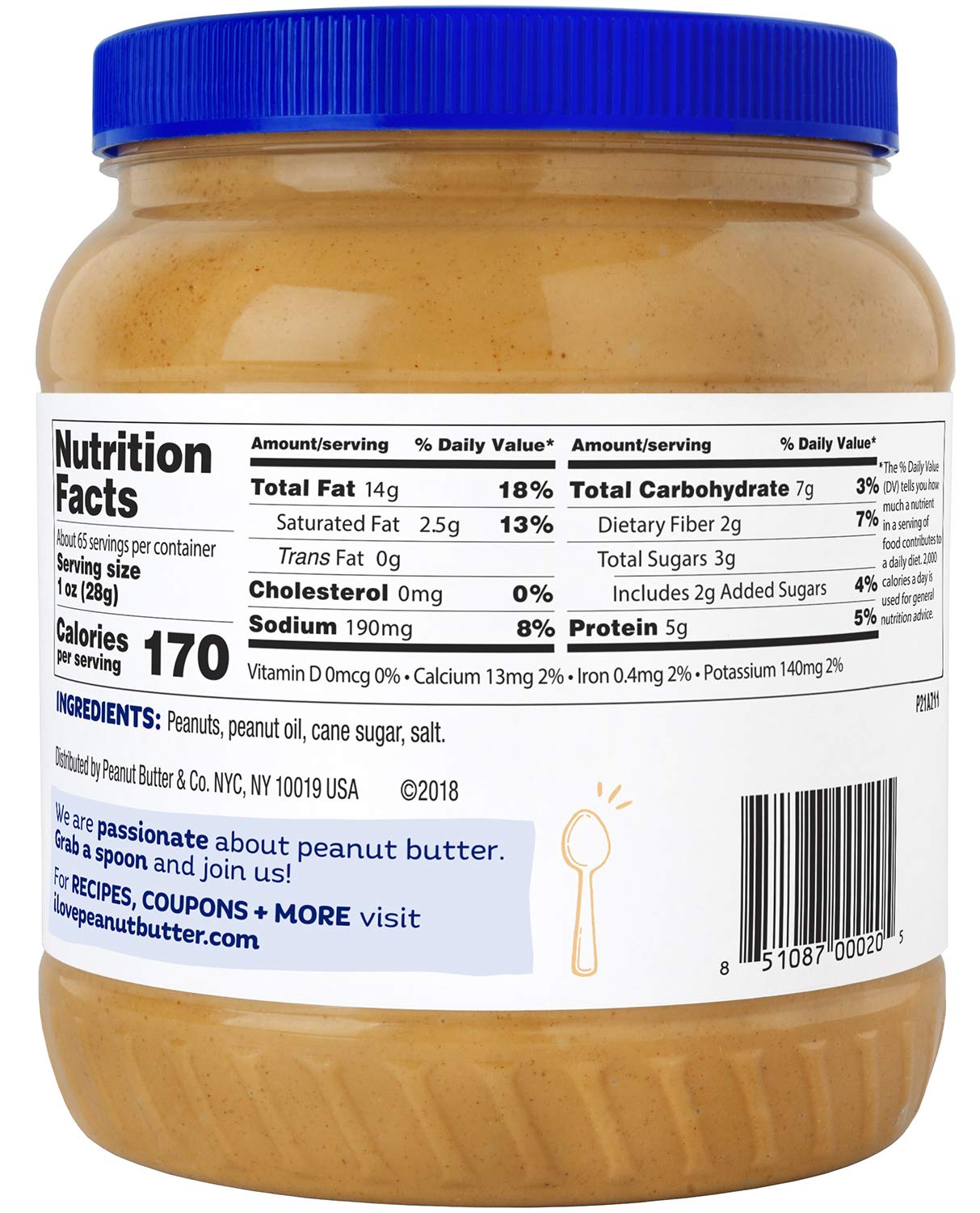 Peanut Butter & Co. 64oz jar used as pourable sauce for oatmeal and yogurt.