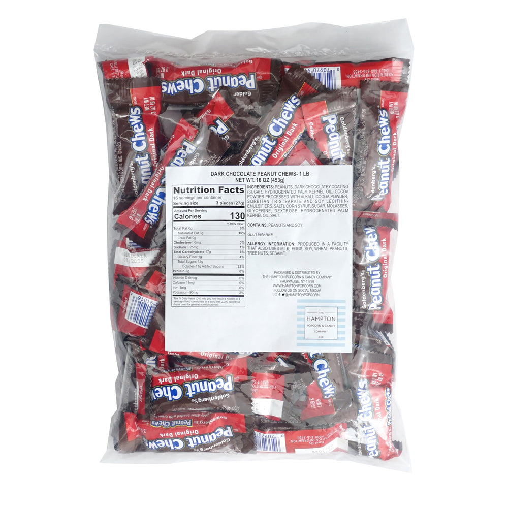 Peanut Chews Original Dark candies, individually wrapped for on-the-go enjoyment.
