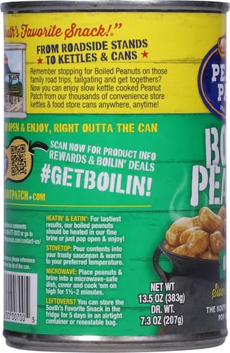 Peanut Patch boiled peanuts ingredient tag showing product details