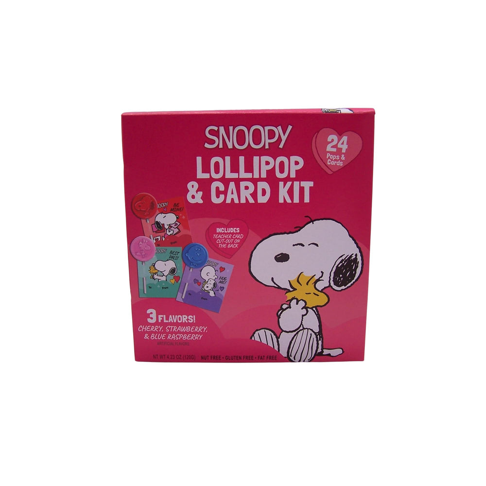 Individually wrapped Peanuts Snoopy Valentine lollipops preserve freshness for sharing