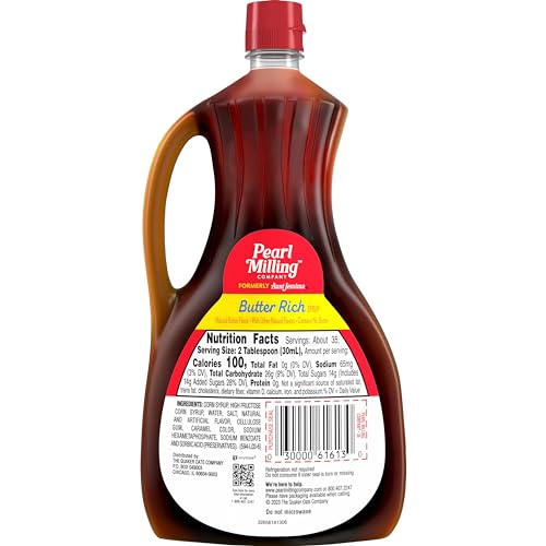 Butter Rich Syrup on a kitchen shelf at breakfast by Pearl Milling Company.