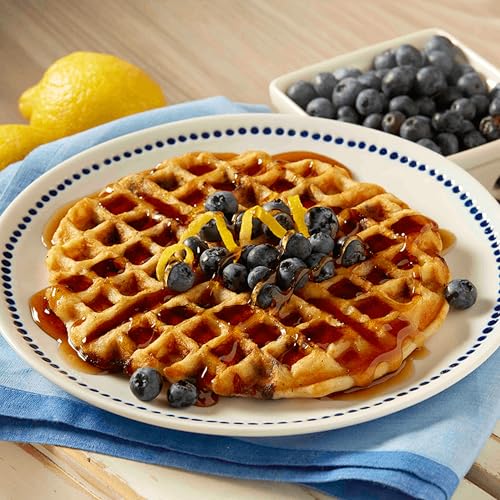Table setting with Pearl Milling Company syrup for family breakfast