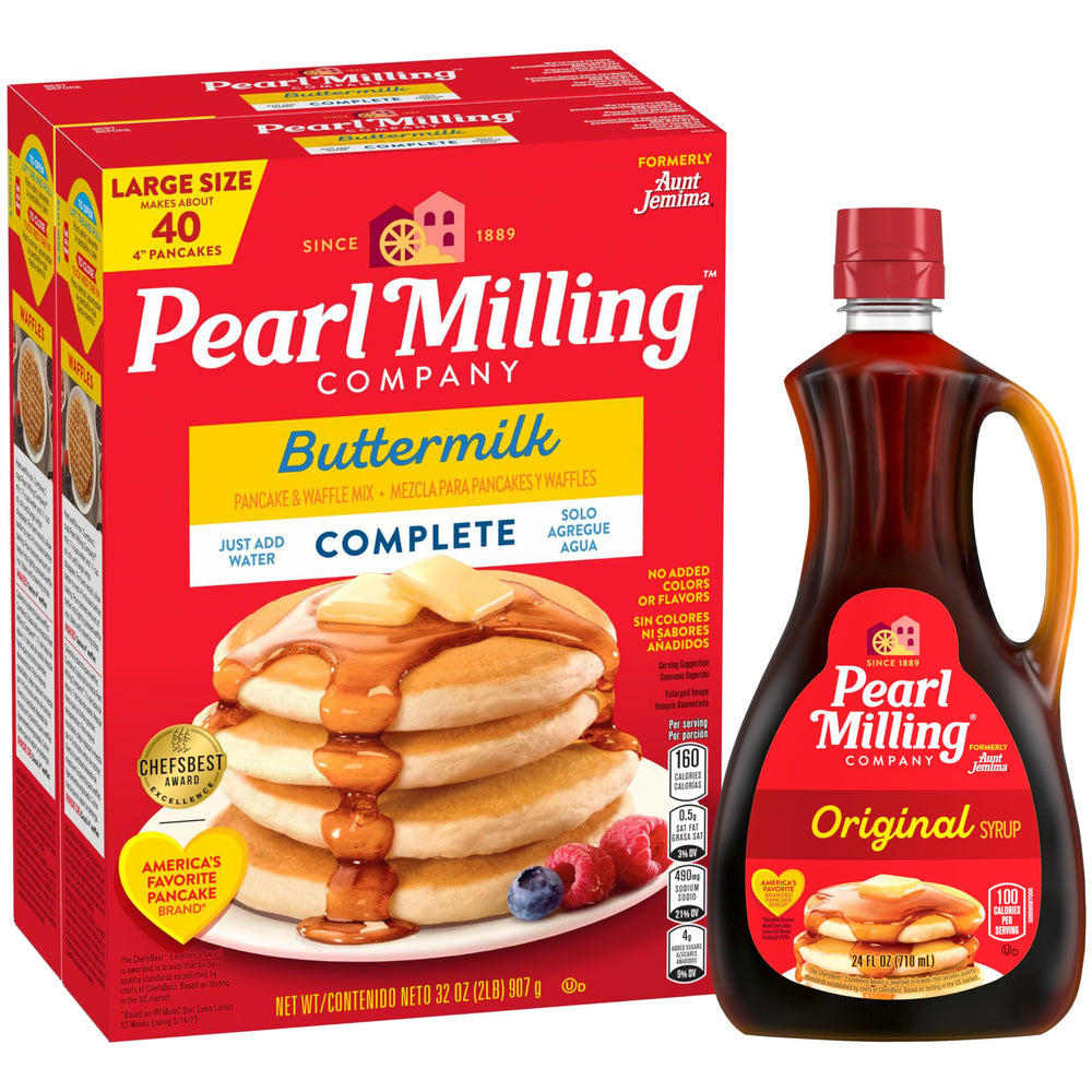Pearl Milling Company pancake mix in a bowl for easy breakfast prep