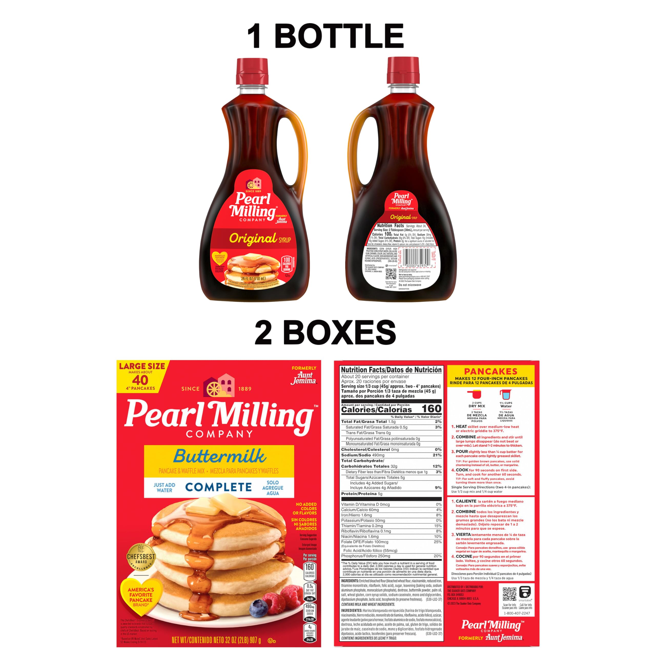 Pearl Milling Company pancake mix boxes ready for quick family breakfasts