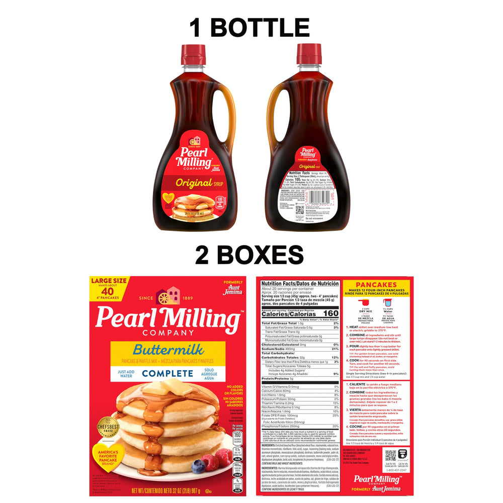 Pearl Milling Company pancake mix boxes ready for quick family breakfasts