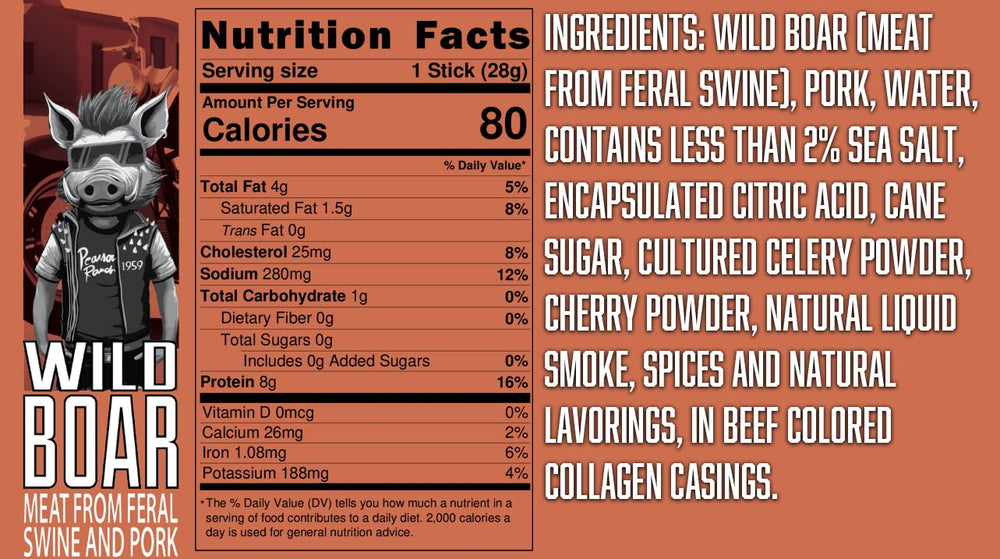 Pearson Ranch Venison Meat Stick, exotic protein option with rich flavor.