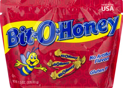 Pearson's Bit-O-Honey honey-amber close-up highlights chewy center