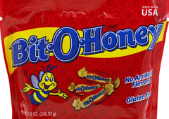 Pearson's Bit-O-Honey honey chewy candy rectangle close-up showing texture