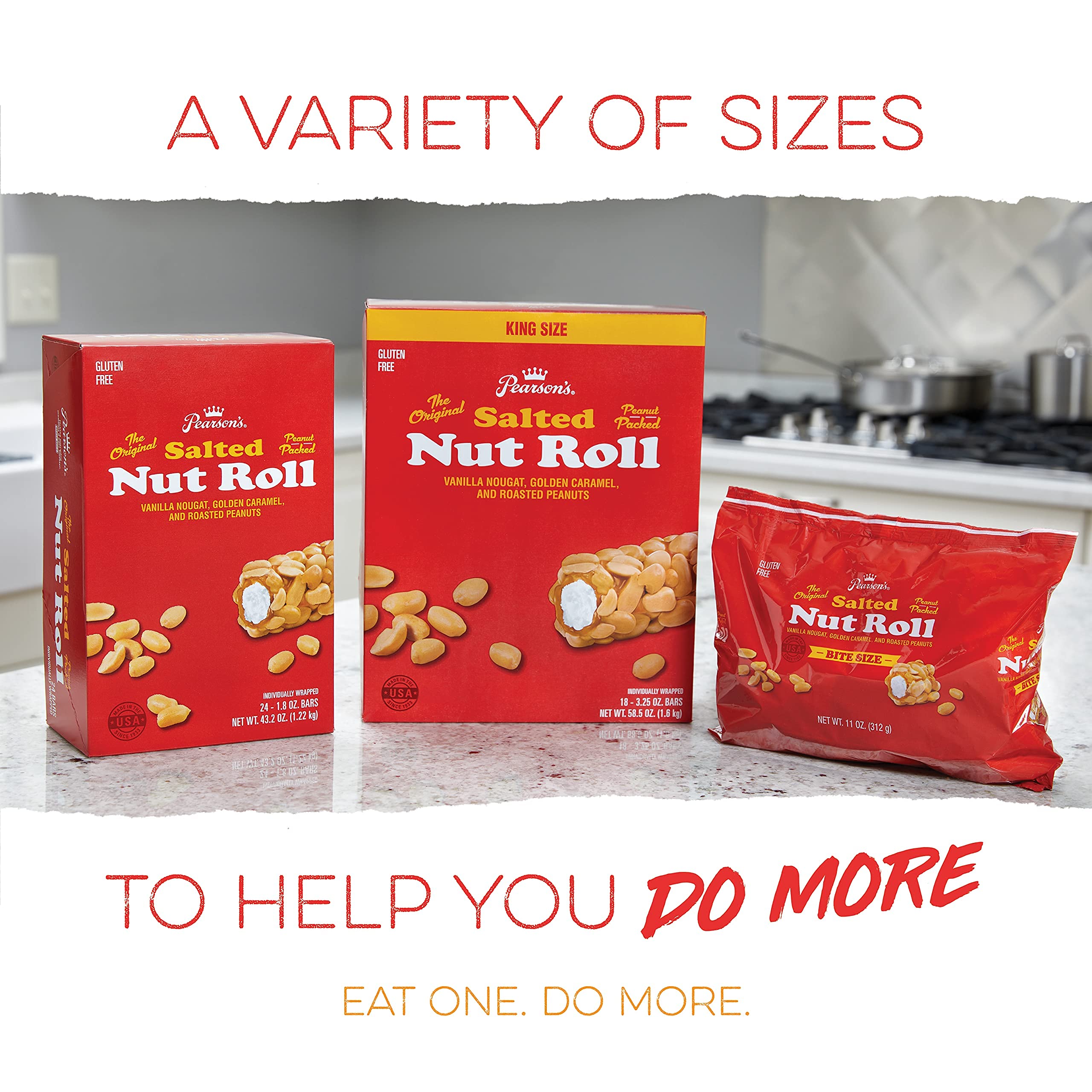 Pearson's Bite-Size Salted Nut Roll showcasing golden caramel layer