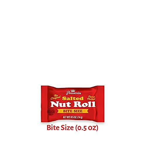 Pearson's Bite-Size Salted Nut Roll on desk for office break and sharing