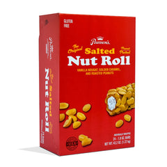 Pearson's Original Salted Nut Roll unwrapped, previewing peanuts and nougat for a satisfying snack.