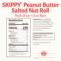 Pearson's SKIPPY Peanut Butter Salted Nut Roll bars close-up showing peanuts and caramel