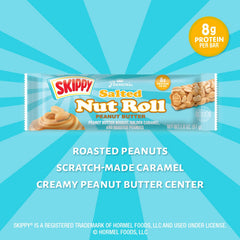 Pearson's SKIPPY Peanut Butter Salted Nut Roll caramel detail close-up