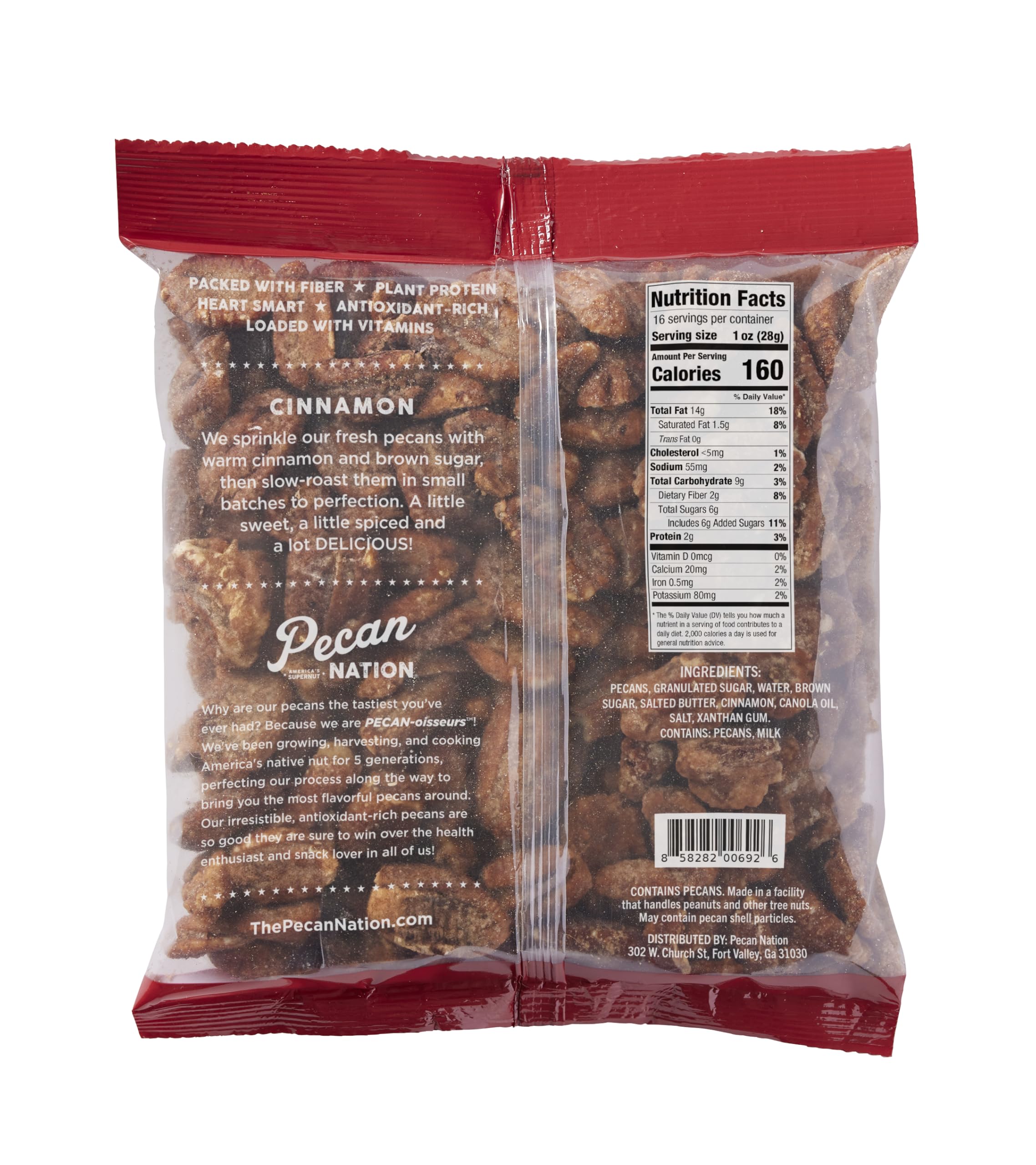 Pecan Nation Cinnamon Pecans close-up with warm cinnamon sugar for craveable crunch