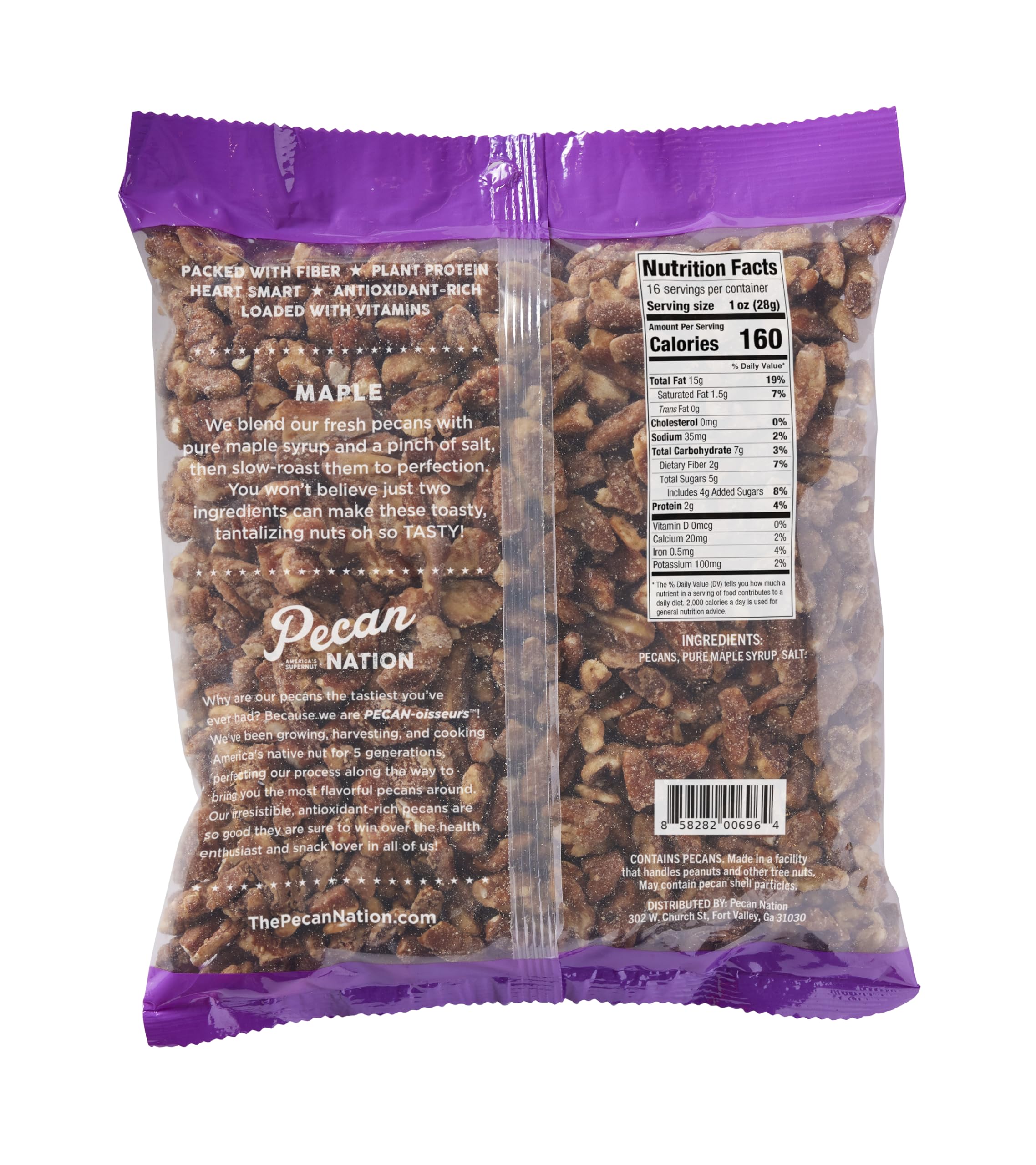 Pecan Nation maple roasted pecans on yogurt for a creamy crunch.