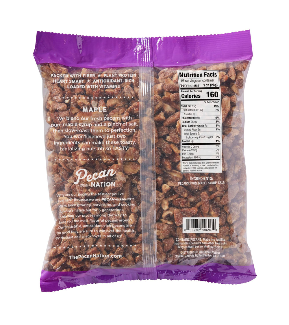 Pecan Nation maple roasted pecans on yogurt for a creamy crunch.