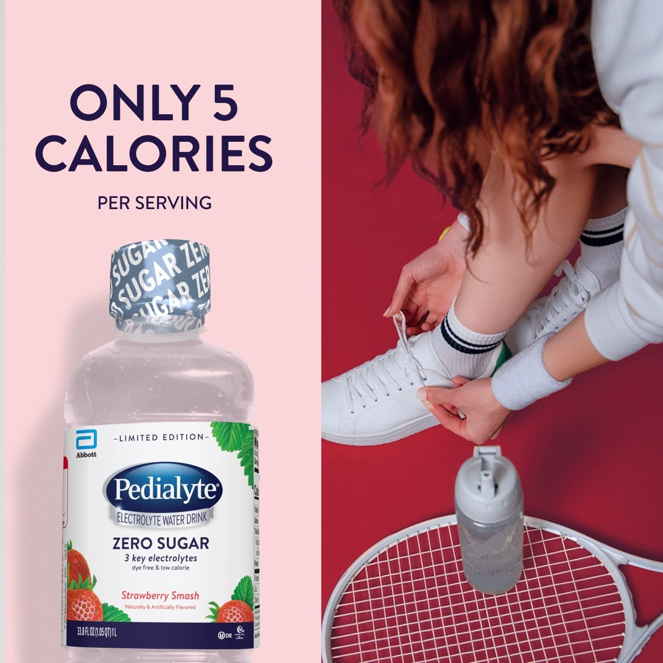 Young adult enjoying Pedialyte after workout, demonstrating practical hydration.