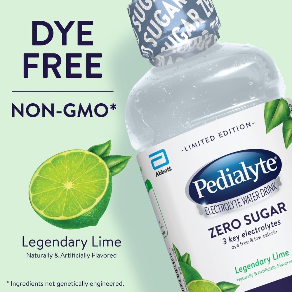 Pedialyte Legendary Lime pack of four ready for daily hydration.