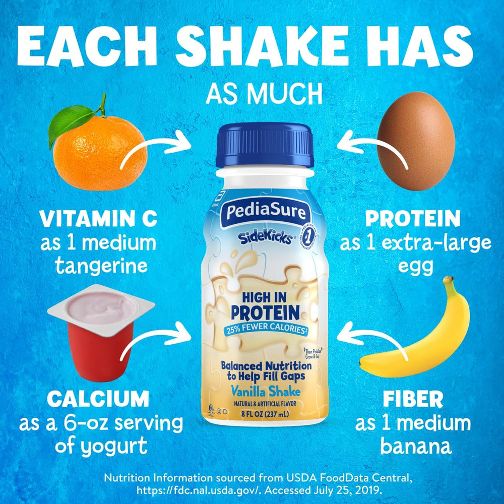 PediaSure SideKicks bottle pour demonstrates easy serving for busy mornings.