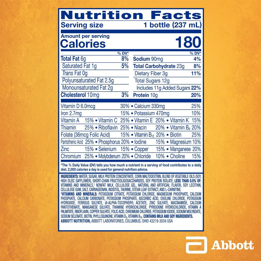 PediaSure SideKicks chocolate bottle highlights essential vitamins and minerals for daily nutrition.