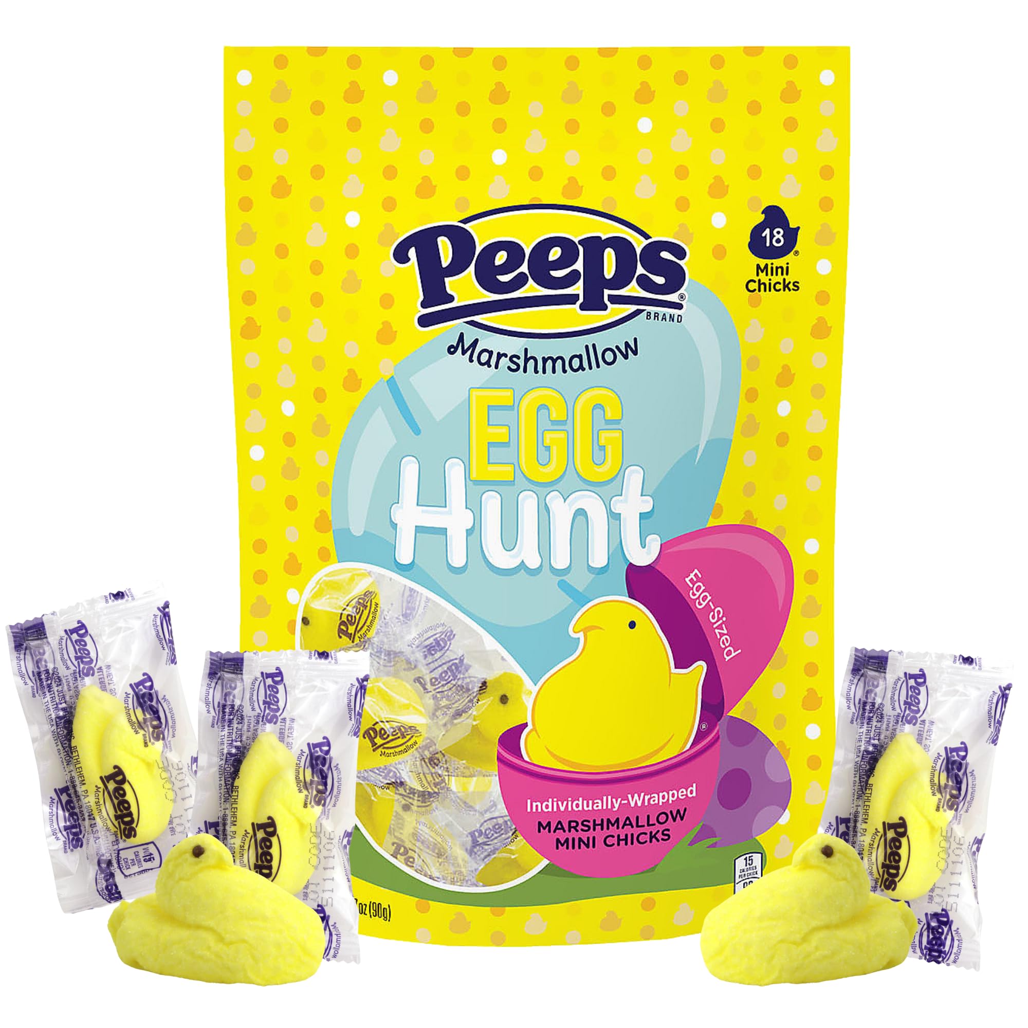 Individually wrapped Peeps candies stay fresh for sharing.