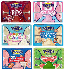 Peeps Chicks Dr Pepper flavor on display, a fizzy treat for parties and gatherings.