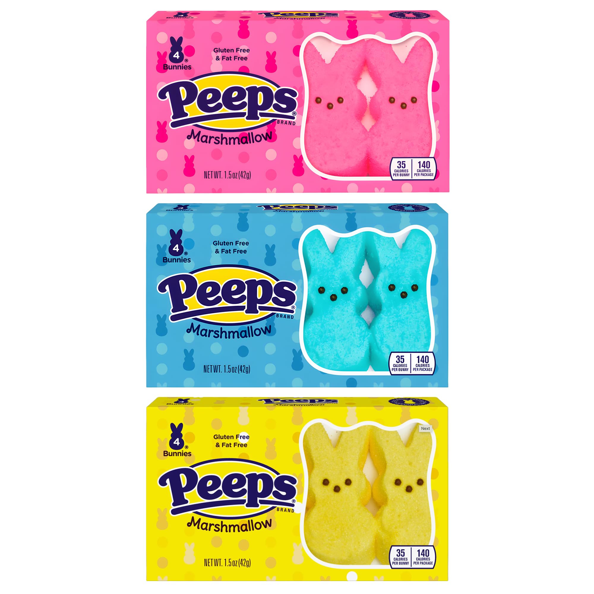 PEEPS Easter marshmallow bunnies in assorted colors for festive baskets.