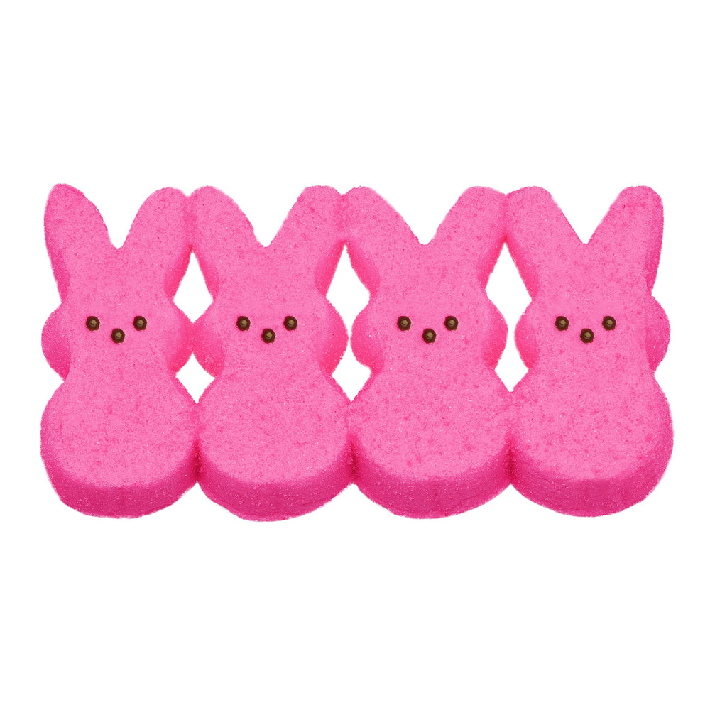 Closeup of Peeps pink bunny marshmallows highlighting fluffy texture and Easter charm.