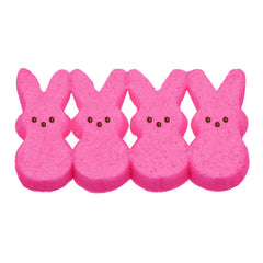 Closeup of Peeps pink bunny marshmallows highlighting fluffy texture and Easter charm.