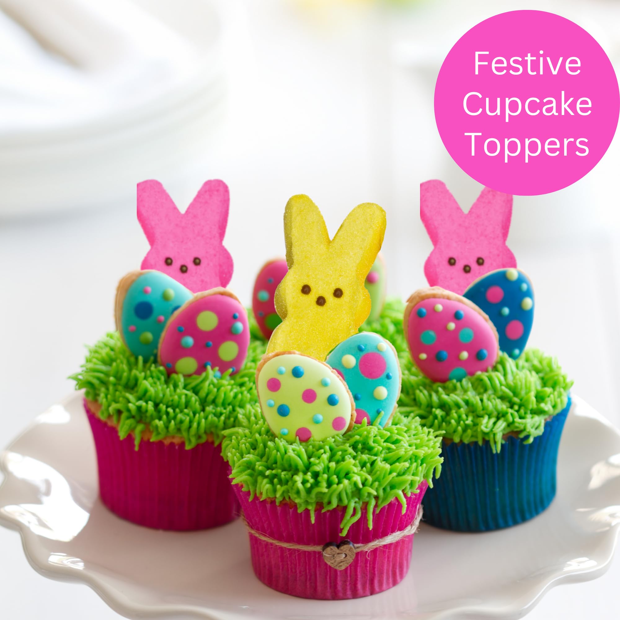 Peeps nestled in an Easter basket, a colorful seasonal treat.
