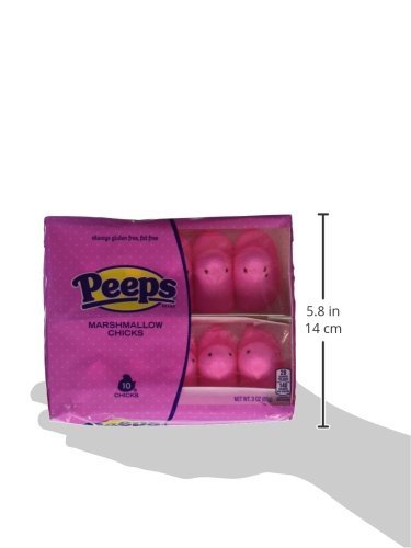 Peeps Pink Marshmallow Chicks texture close-up shows airy bite and fluffy center.