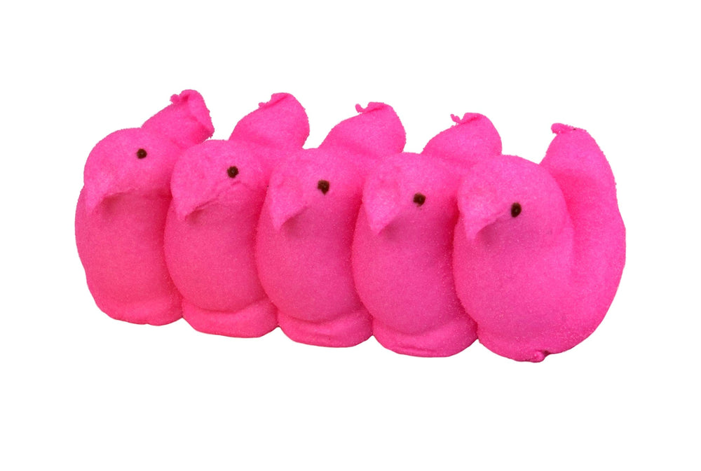 Peeps Pink Marshmallow Chicks vibrant color close-up suits spring celebrations.