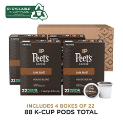 Peet's 100% Arabica pods delivering a smooth, balanced dark roast.