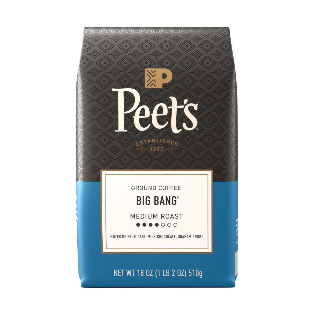 Peet's Big Bang ground coffee bag—18 oz, ideal for daily drip.