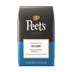 Peet's Big Bang ground coffee bag—18 oz, ideal for daily drip.