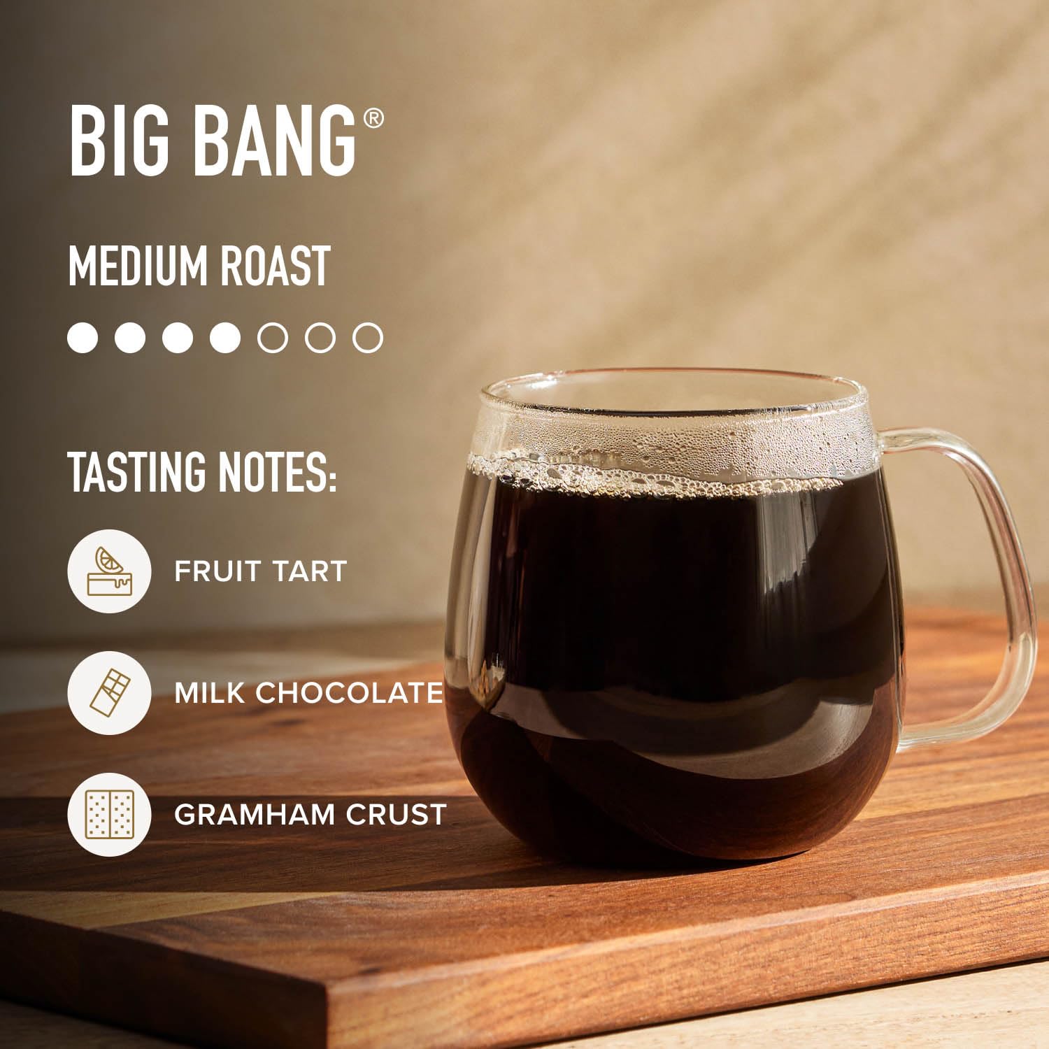 Sustainably sourced beans from Peet's for responsible craft.