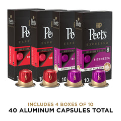Peet's aluminum capsules sealed to preserve aroma.