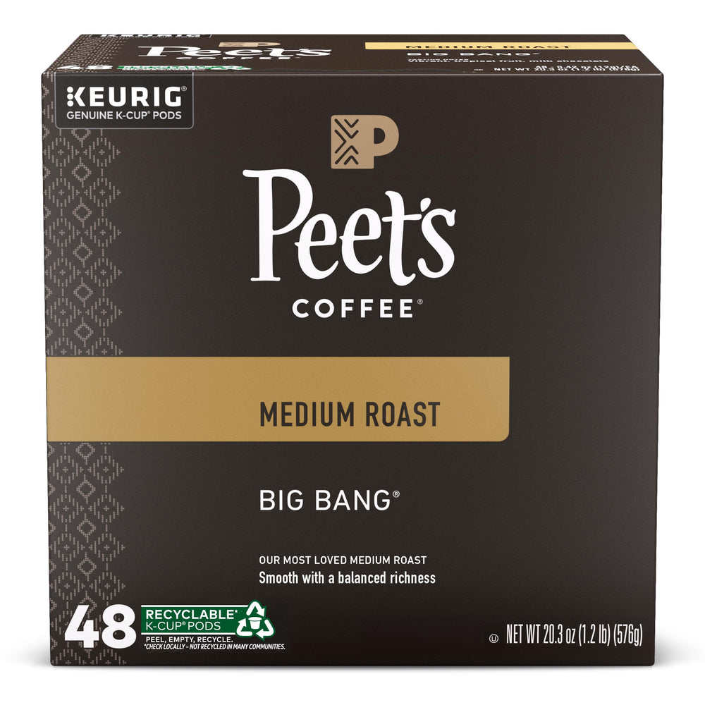 Peet's Coffee Big Bang box with 48 K-Cup pods for quick mornings