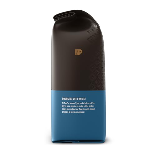 Close-up of Peet's Breakfast Blend ground coffee showing medium roast