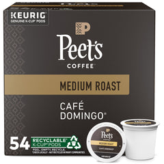 Peet's Café Domingo box of 54 K-Cup pods for quick at-home brewing