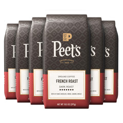 Peet's Coffee French Roast ground coffee bag front, delivering bold flavor for daily brew.